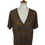 ZARA Top Small Brown Short Sleeve Casual Classic Neutral Essential Photo 1