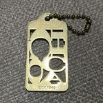 Coach  Rare Vintage Brass Logo Hangtag Keychain Photo 3