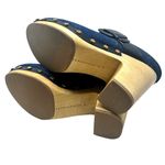 Veronica Beard  Dacey Denim Clogs Heels Studded Buckle Wood Blue Size 6‎ Photo 11