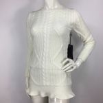 Unif  Alleger Sweater Dress Cable Knit Ruffle Hem Photo 3