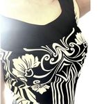 Connected Apparel Connected FLORAL MIDI Sheath DRESS Black & White Sleeveless Zip Women's Size 6 Photo 4