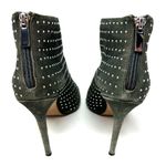 Raye  Size 7.5 Boots Gray Rhinestone‎ Studded 4" Heel Back Zip Bootie Pointed Toe Photo 4