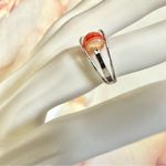 Silver tone orange beaded toe ring Photo 8