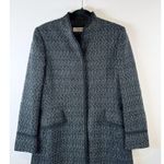 Tahari VINTAGE  Arthur S Levine Womens Blazer Black Trench Overcoat Acrylic 10 Photo 4