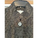 Coldwater Creek ‎ Textured Brown Blazer Jacket Women's S Mock Neck Button Front Photo 2