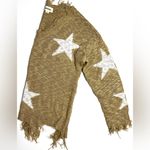 Adora Boutique Oversized Distressed Star Sweater – Size L Gold Size L Photo 3