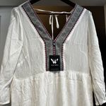 New White Mark Gauzy Dress Boho Flowy Colorful Embroidery Mini Size M NWT Size M Photo 3