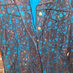 Fiona Woof Metallic Brown Blue Lace Blazer Jacket Women's Size 6 Photo 7