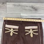 Vtg Y2K Denim Cropped Jean‎ Jacket Flare Pants Grunge Outfit 2 Piece Set Sz 11/L Brown Size L Photo 9