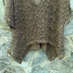 Vintage 90s Woven Short Dolman Sleeve Cardigan Brown Size L Photo 8