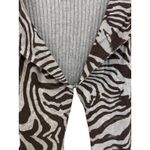 Alberto Makali Women's Large Cardigan Sweater Animal Print Grey Brown Ribbed Photo 4