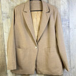 Unbranded Tan XL Lined Suit Jacket with 1 Button Front and 2 Outside Pockets Photo 0