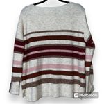 Retrelogy size medium women’s pullover hi low knit striped sweater gold accents Photo 3