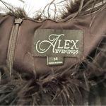 Alex Evenings NEW  Fur Trimmed Off the Shoulder Gown Black Gala Party Size 14 Photo 4