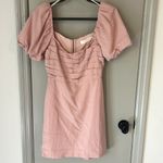 ASTR The Label Linen Pleat Front Mini Dress - Dusty Rose Medium Photo 4