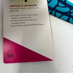 Moving Comfort  Switch it up Racer sports bra in Azure woven size XS NWT Photo 5