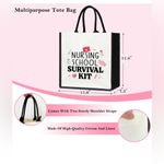 Nursing School Survival Kit Canvas Tote Bag NWT Reusable Multiple Use Tote Black Photo 6