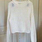 Vince Italian cotton optic white crochet sweater top Photo 5