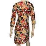 Jude Connally Women’s Size S Orange Red Geo Abstract Print Sheath Dress Photo 4