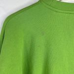 Ganni Size S / M Crew Neck Sweatshirt Oversized Fleece Embroidered Neon Green Photo 7