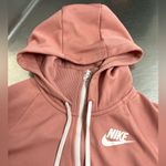 Nike  Womens Pink with Racing Stripes Hooded Warm up Jacket - Size Small - VGUC Photo 2