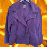 Three Hearts  Purple‎ Fleece Pea Coat Size Large Photo 0