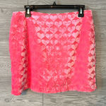 Cupcakes & Cashmere Pink Heart Print Mini Skirt Velvet Barbiecore 10 new Photo 0