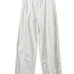 Free People  Paper Bag Relaxed Fit Wide Leg Cotton Pants White Women’s 2 Photo 1