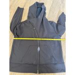 Athleta  Charcoal Gray Asymmetrical Zip up Hoodie Jacket Women's XL Ribbed Cuffs Photo 4
