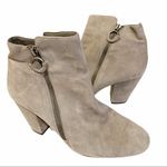 1. State Size 10 Preete Leather Suede Almond Toe Ankle Boot Zip Side Photo 0