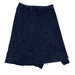 Soft Surroundings Acid Wash Asymmetrical Stretch Knit Midi Skirt Blue size 3X Photo 3