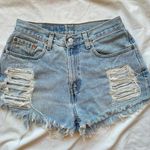 Levi's Levi’s loose fit straight leg distressed ripped denim shorts jean shorts Photo 0
