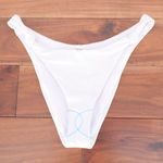 ASOS DESIGN White High Leg Knot Bikini Bottoms Swimwear Size US 6 Photo 0