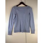 Benedetta B Knit Sweater Medium Blue Long Sleeve Boat Neck Pullover Photo 5