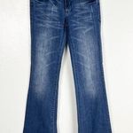 BLANK NYC Mid Light Wash Five Pockets Flare Denim Raw Hem Jeans, Size 27 Photo 0