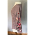 American Eagle AEO  Size XS Oversized Floral Embroidered Pink Sweater Wool Blend Photo 4