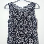 Croft & Barrow  Black and White Floral Smocked Midi Dress Size Medium Photo 3