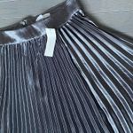 New York And Company Pleated Maxi Skirt In Carlson Grey Metalic NWT Skirt Photo 6