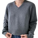 Lands' End Mens Charcoal Grey 100% Cashmere V Neck Soft Sweater Sz L Photo 5