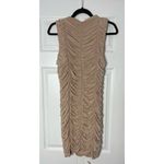 Marina Nude Beige Sleeveless Ruched Smocked Stretch Bodycon Mini Dress Size XL Tan Photo 5