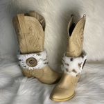 Handmade Womens Beige Animal Print Faux Fur Removable Boot Band One Size Tan Photo 4