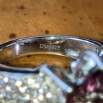 Natural Rhodolite Garnet Sterling Silver Cocktail Ring Size 6 Photo 4