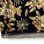 Milly NWT  Kyla Holiday Nights Gold & Black Floral Sequin Mini Dress Size 4 Photo 6