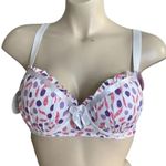 Massam Size Large Floral Underwire Bra. Made in Brazil. New with Tags White Photo 0