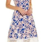 Donna Morgan Nordstrom Women's Size 8 Stretch Cotton Fit and Flare Dress Pockets Photo 0