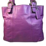 Coach Leather Soho North South Tote Shoulder Bag. Berry Purple Color Photo 0