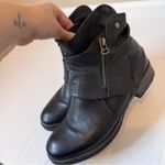 Patrizia Black Leather Moto Zip Ankle Boots Women’s 10 Fall Biker Goth Booties Photo 1