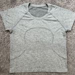 Lululemon Light Gray Cropped Swiftly Tech Lightweight Short Sleeve Shirt | Sz 10 Photo 0