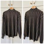 ZARA  Trafaluc Gold Metallic Stripe Crinkle Knit Mock Neck Blouse Top, sz. S Photo 14