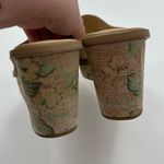 Karen Scott  Nude Slip On Leather Sandals with Floral Print Wedge Heel Size 7 Photo 4